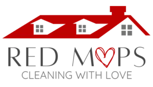 Red mops cleaning work photo