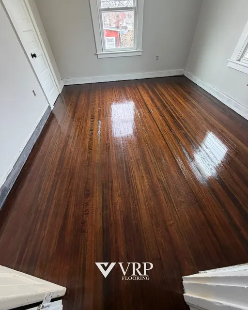 Hardwood flooring project completed by VRP Flooring