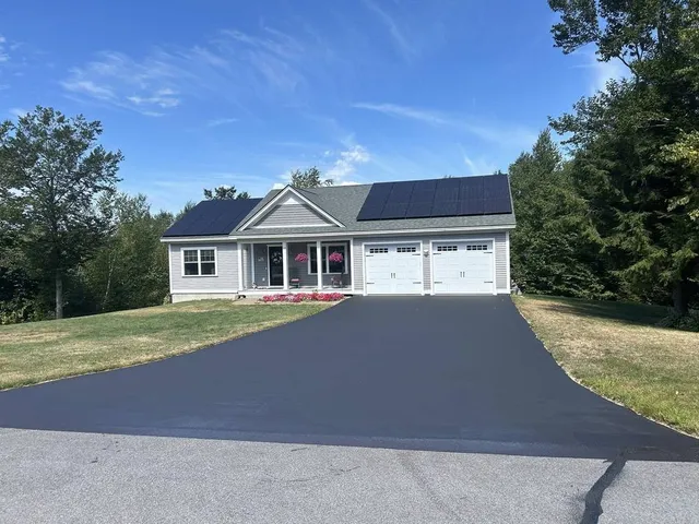 Freshly sealed residential driveway