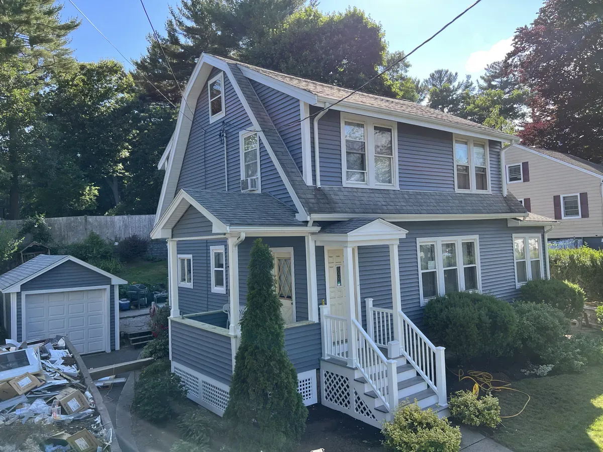Cedar-to-Vinyl Siding Transformation thumbnail - Siding project in Worcester, MA
