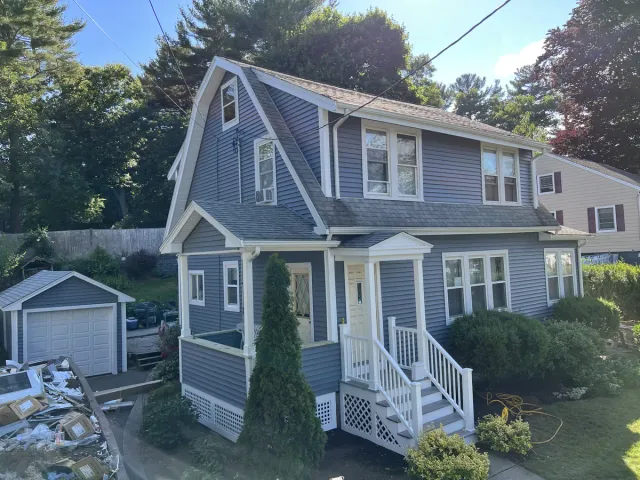 Cedar-to-Vinyl Siding Transformation thumbnail - Siding project in Worcester, MA