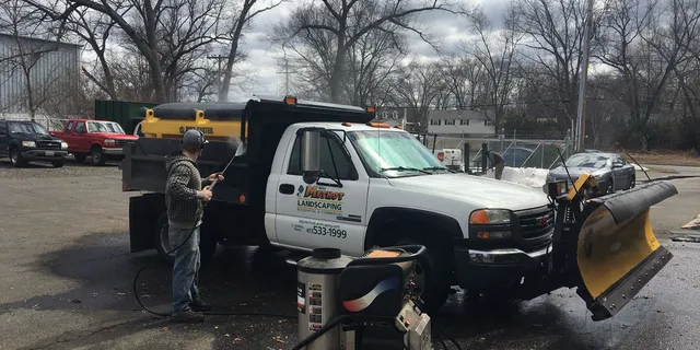 Billy Methot Landscaping truck at the South Hadley shop