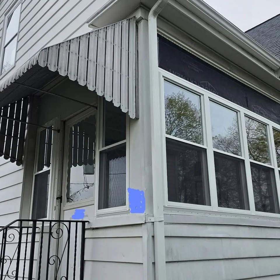 Enclosed porch during siding replacement