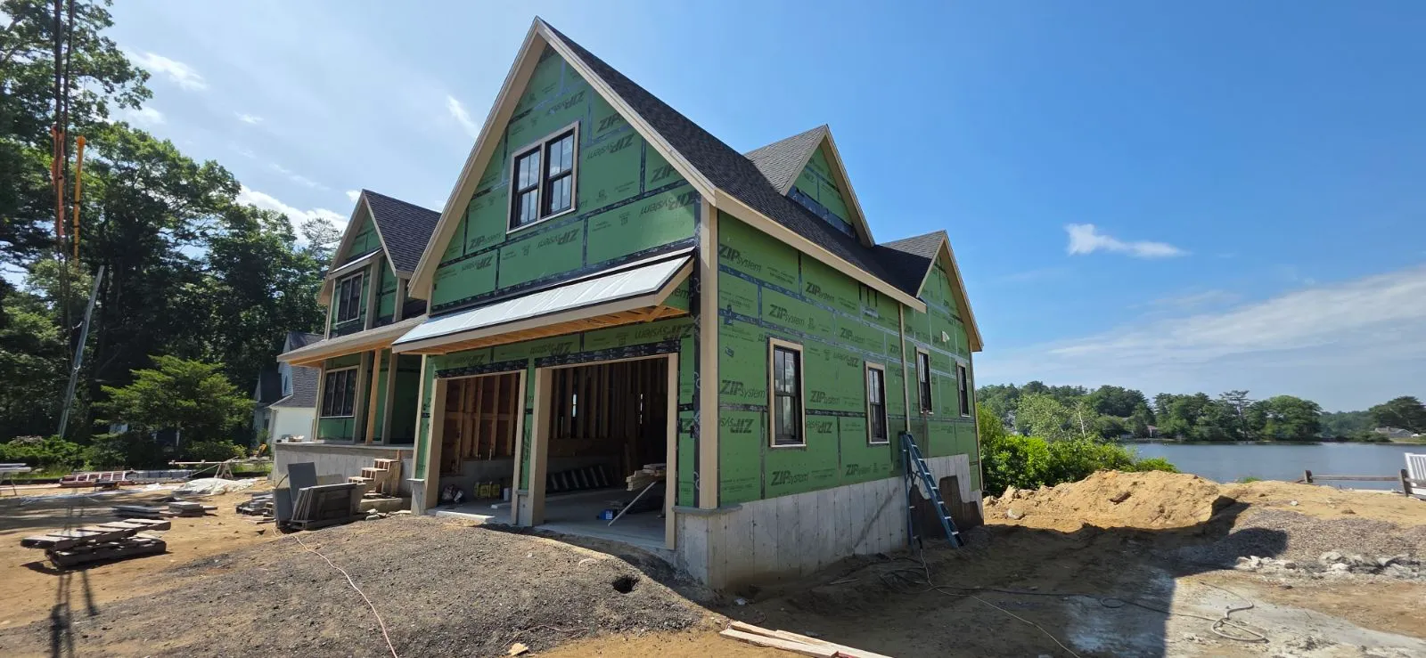 Custom home under construction — a Tessera new build in Plymouth County, Massachusetts