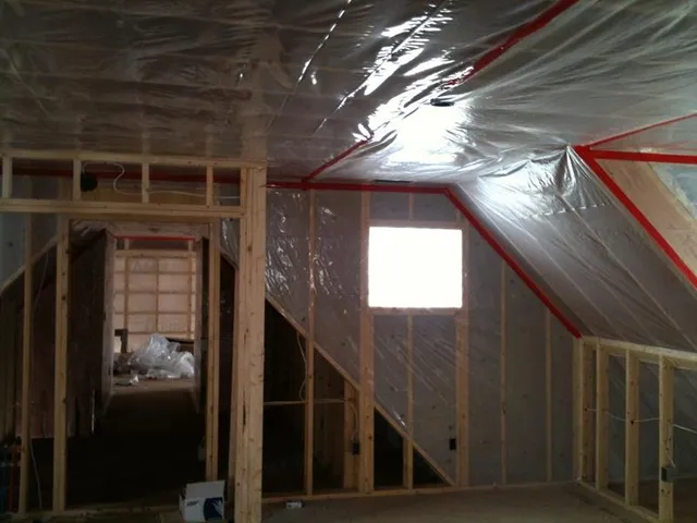 Completed insulation and vapor-barrier work on a Gauthier Insulation job