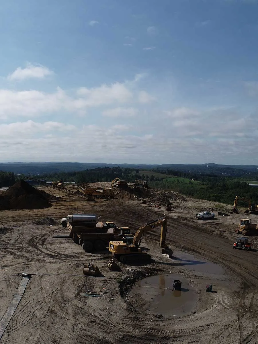 Aerial view of construction site