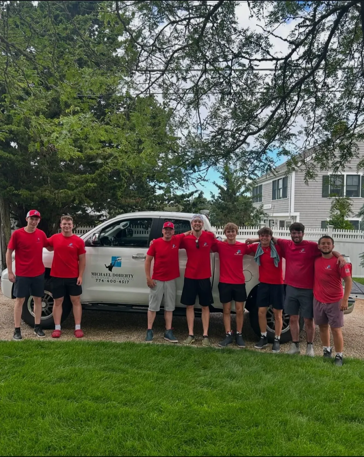 Michael Doherty Window Cleaning team ready for window cleaning services in Cape Cod