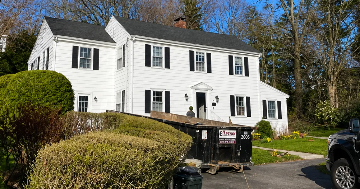 Completed asphalt shingle roof replacement by Clough Construction