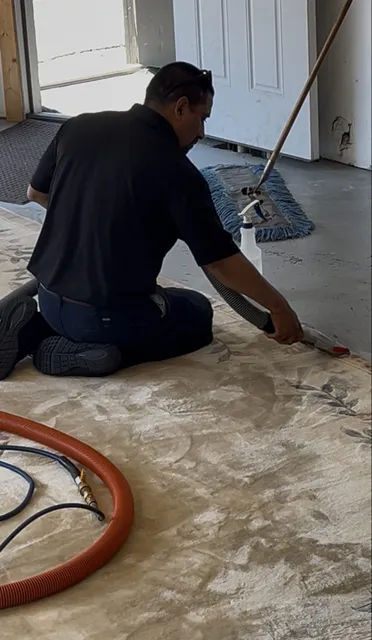 An area rug being cleaned in the PCRS plant