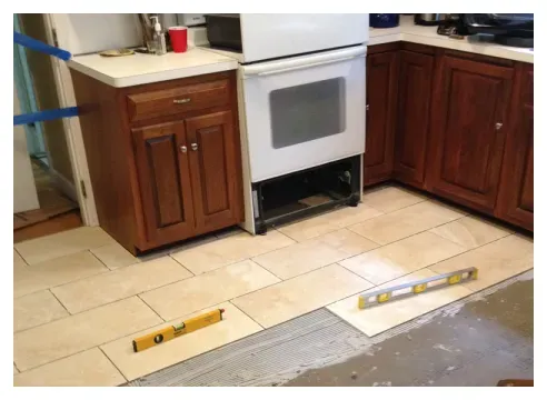 Floor tiling.
