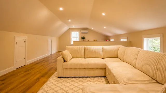 Playroom and living area above the new garage in Seekonk