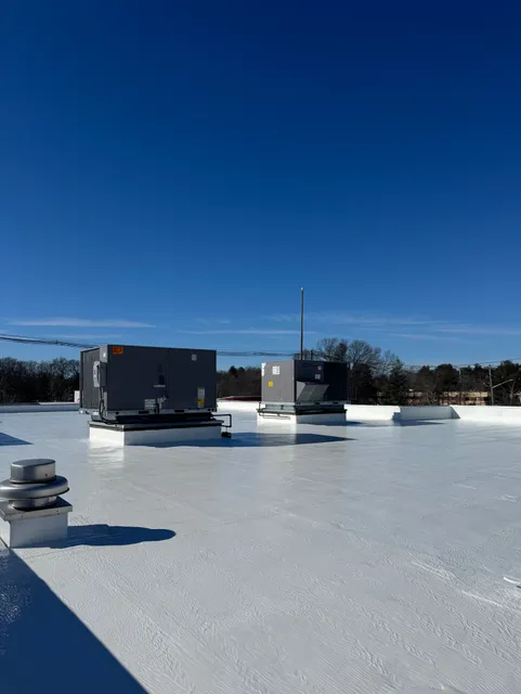 Completed commercial roof coating project by Atlantic Waterproofing