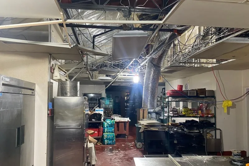 Kirkbrae Country Club before picture of a decimated Kitchen