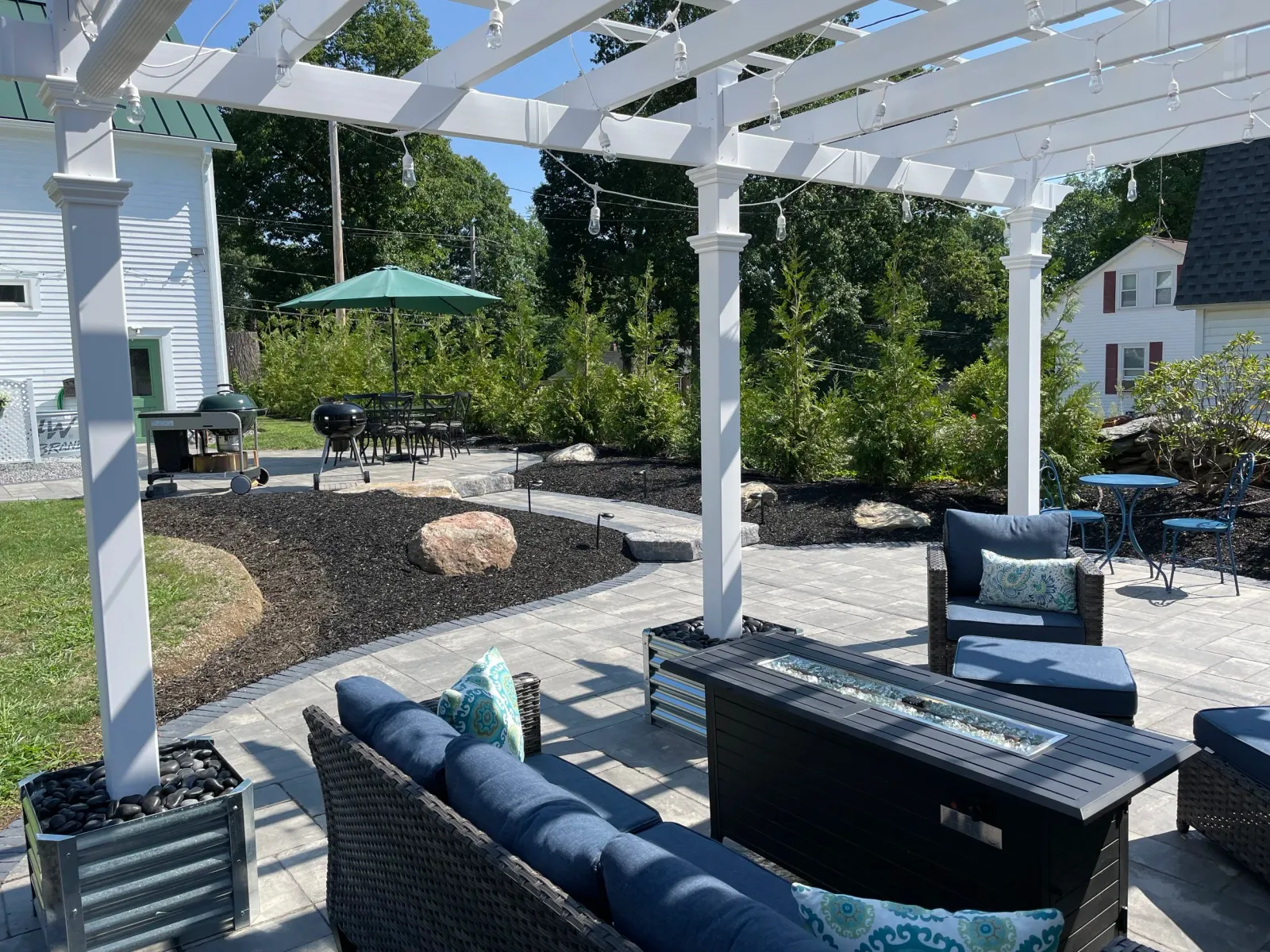Backyard Patio and Outdoor Lighting in Sutton, MA