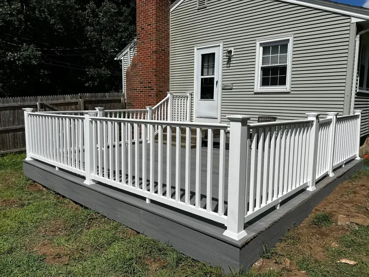 Composite Deck with White Railing - Westfield Builders LLC Springfield