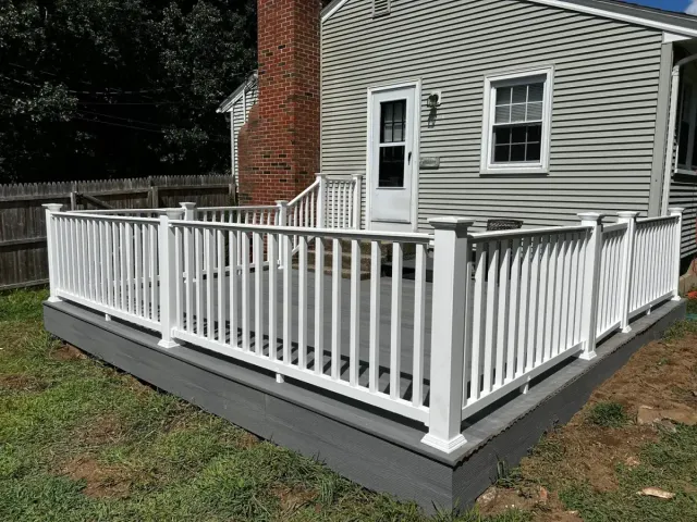 Composite Deck with White Railing - Westfield Builders LLC Springfield