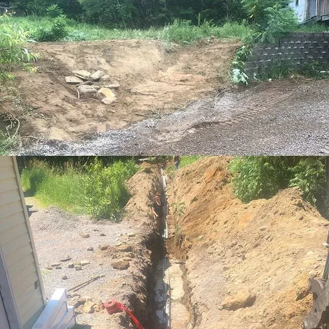 Danger tape in back fill complete. There will be more this site later on but this is as tidy as it needs to be until the rest of the construction is complete on the house. #mossyrocklanding #undergroudutilities #trenchin #backfilled #bowdoinham #main