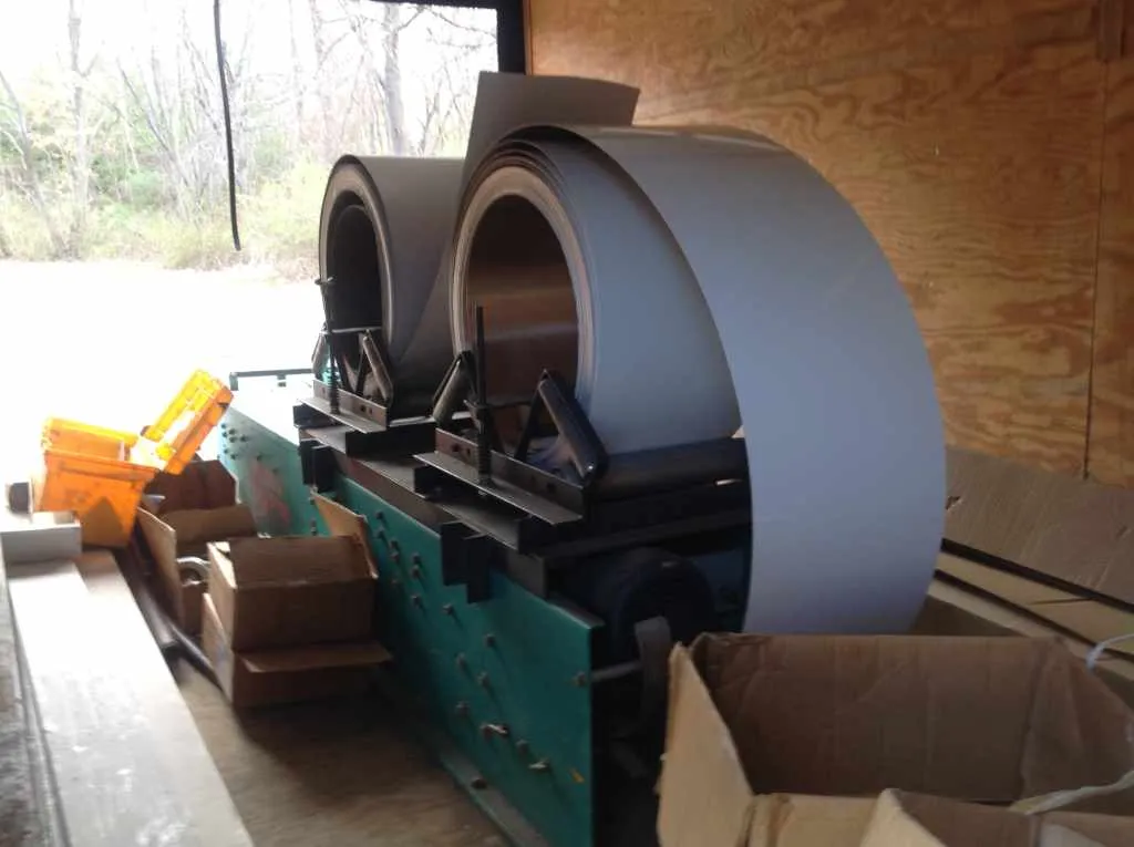 Seamless gutter machine interior