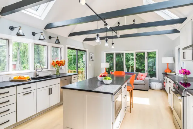 Simple Kitchen with Black Countertops