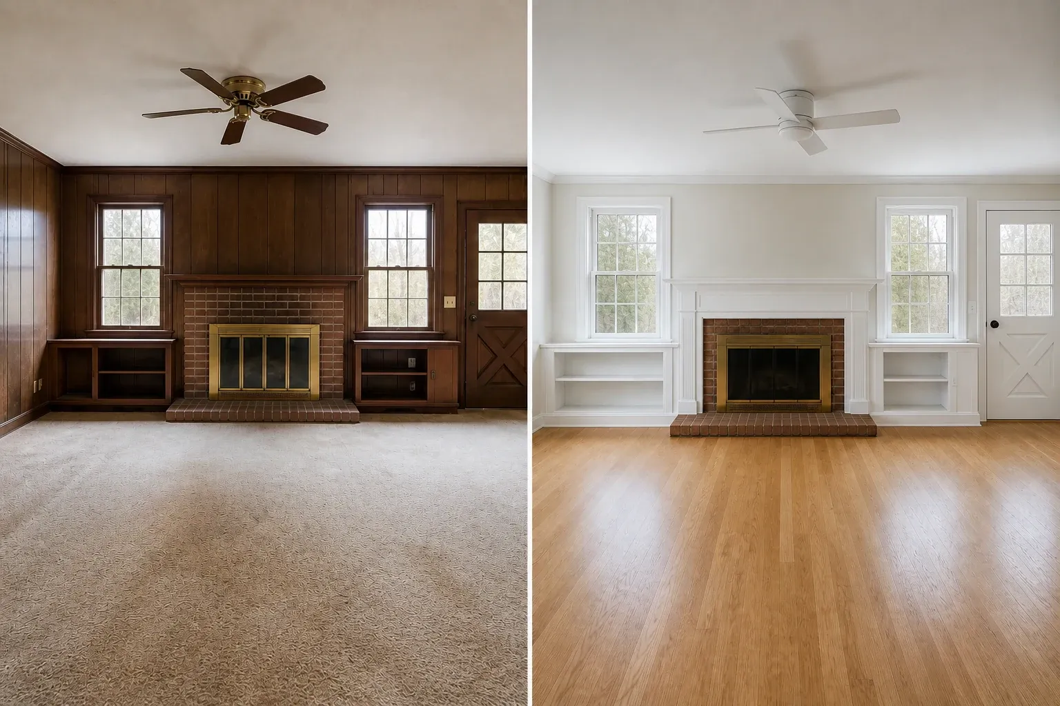 Living room renovation before renovation