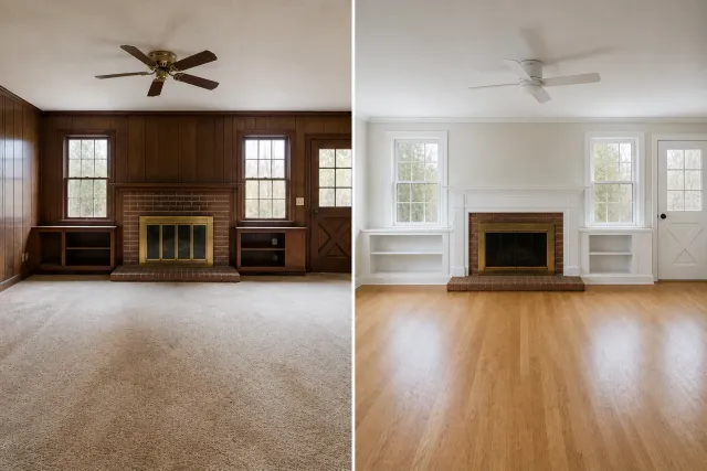 Living room renovation before renovation