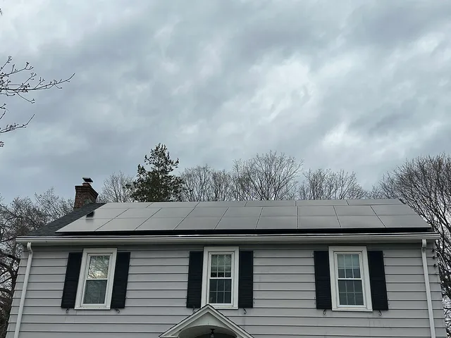 Solar panels on Cape Cod style home