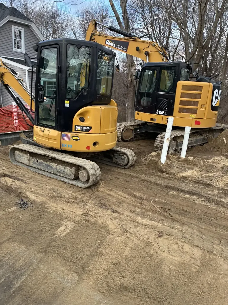 Legacy Excavation machine installing a residential septic system in Southeastern Massachusetts