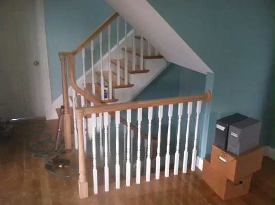 Completed interior stair railing