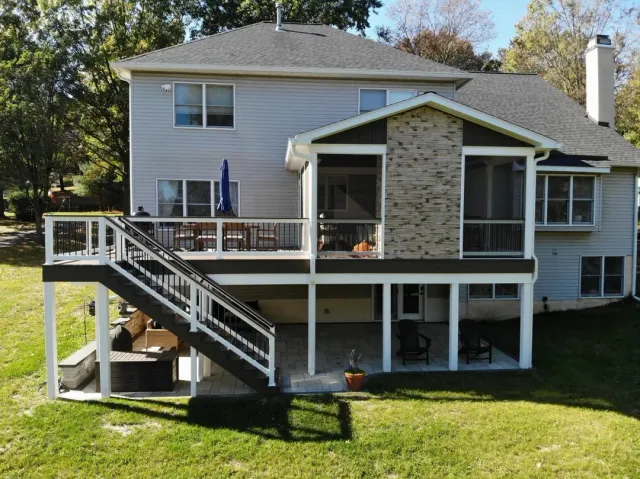 for this home in delaware county, our team created a large outdoor living space that is perfect