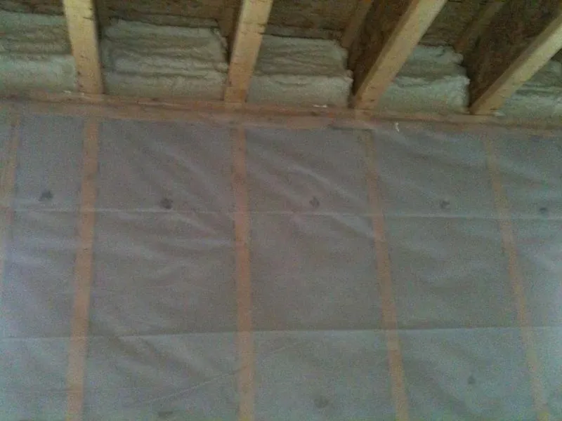 Completed insulation and vapor-barrier work on a Gauthier Insulation job