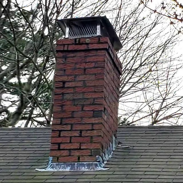 A chimney cap to exclude animals from enetering