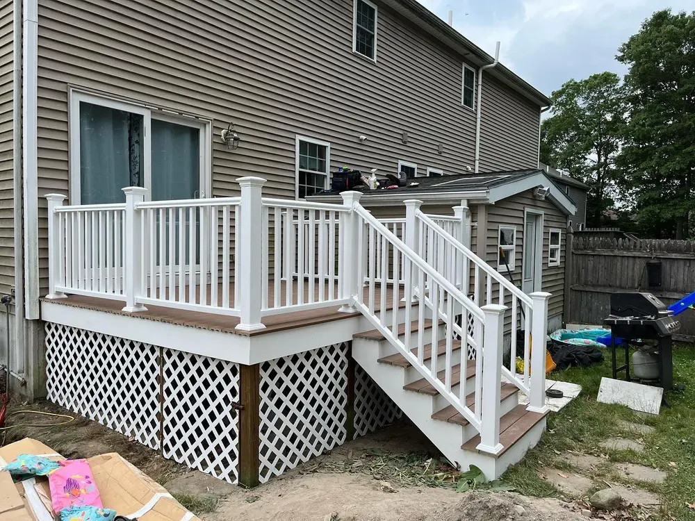 Transform your outdoor space with our expert deck and patio installation services, offering high-quality craftsmanship and personalized designs to enhance your home's beauty, value, and functionality. experience seamless execution from start to finish. for DC 57 Construction in Whitman, MA