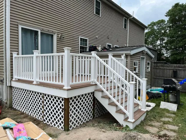 Transform your outdoor space with our expert deck and patio installation services, offering high-quality craftsmanship and personalized designs to enhance your home's beauty, value, and functionality. experience seamless execution from start to finish. for DC 57 Construction in Whitman, MA