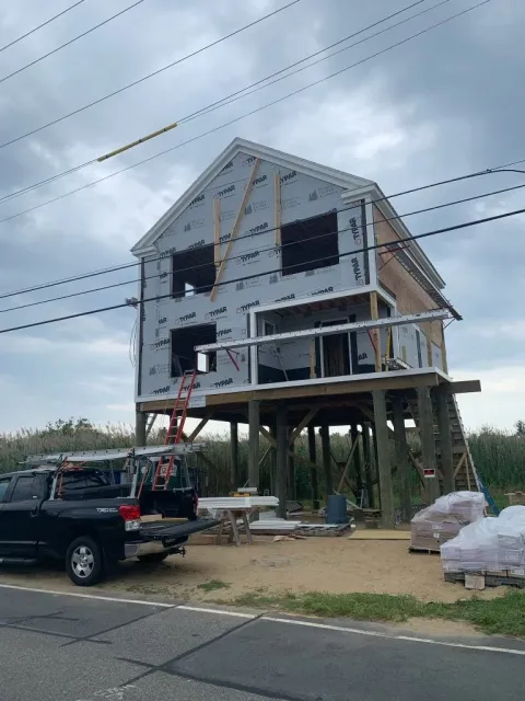 Another beautiful house under construction on stilts. One of our many specialties.