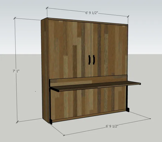King DeskBed w/reclaimed wood
