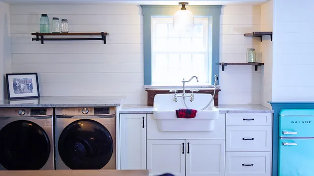 Laundry room remodel with utility sink