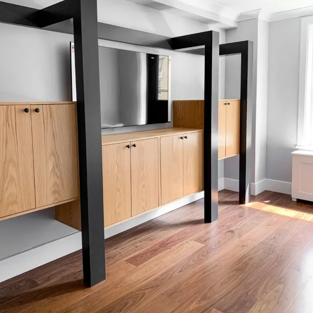 This is not your average TV consul. Our team loves the opportunity to get creative with wall units.​​​​​​​​
​​​​​​​​
#kcmf #kcmfkitchen #kcmfcloset #kcmfmillwork #kcmffurniture #custom #customcarpentry