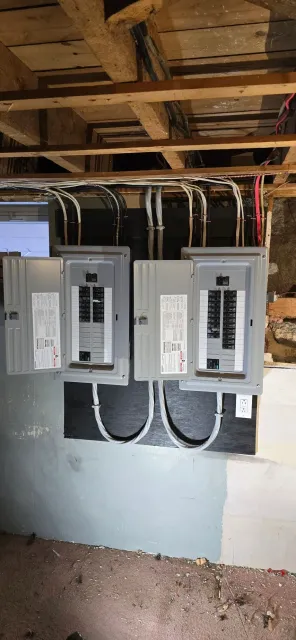 Panel upgrade by CJH Electrical for a new construction project in Manchester, NH