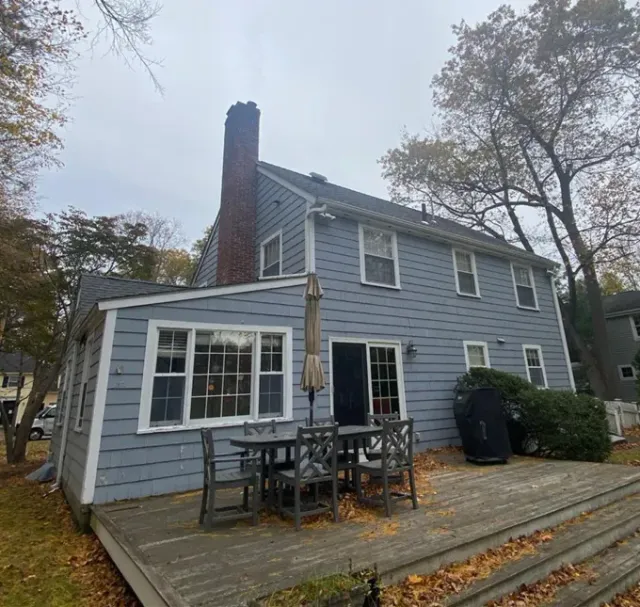 Natick Massachusetts home before siding deck and roof replacement