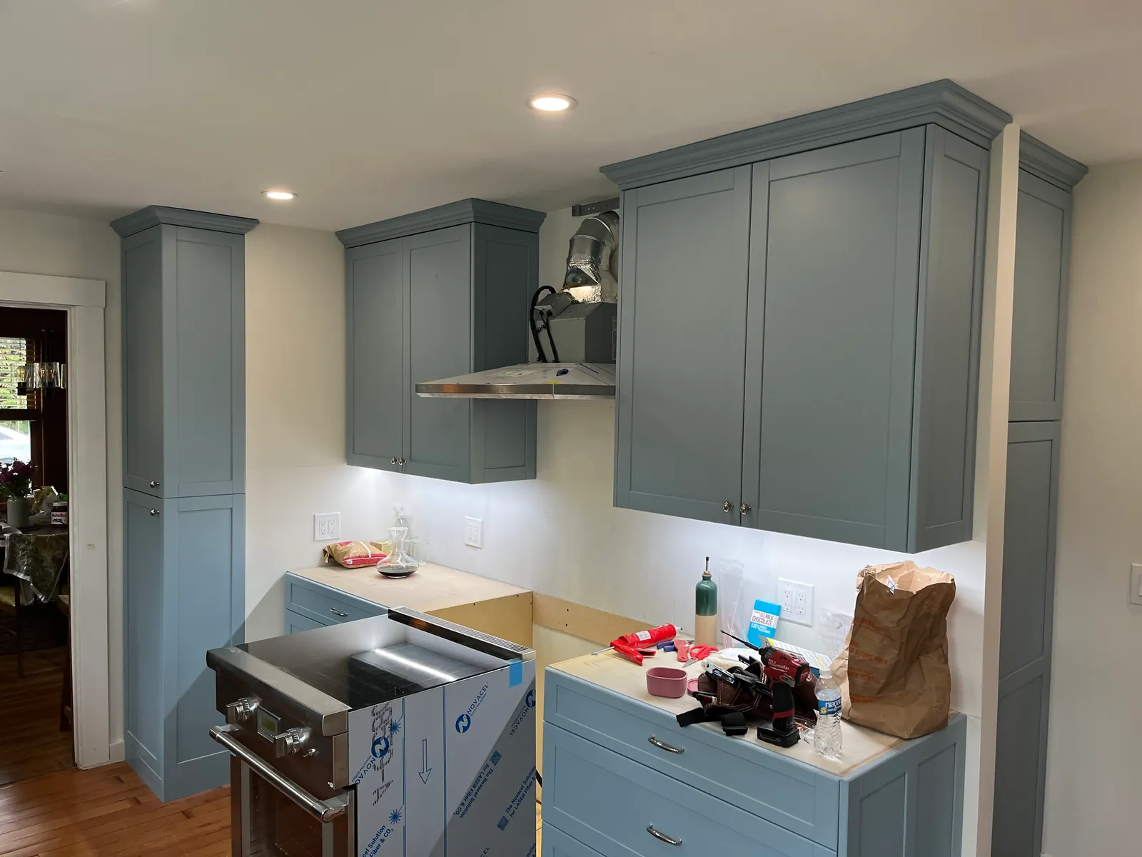 Kitchen with new lighting