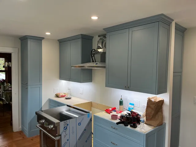 Kitchen with new lighting