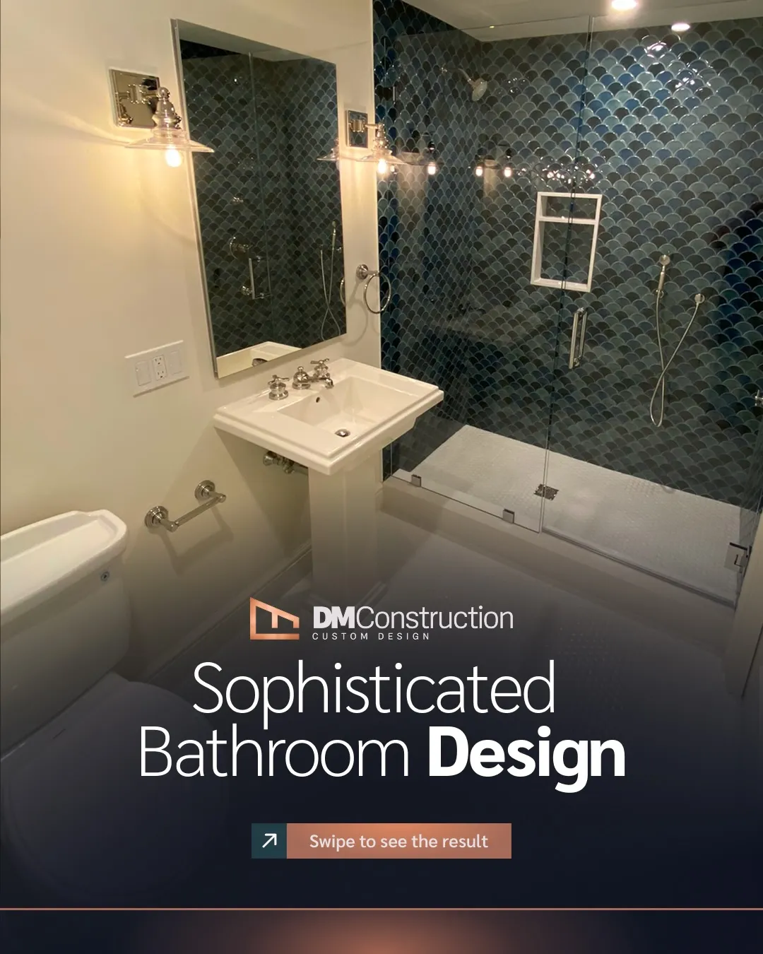 ✨ Elegance in Every Detail ✨ We transformed this bathroom into a classic, sophisticated, and functional space, where every finish was carefully chosen to combine beauty and comfort. From tiles to fixtures, every choice reflects good taste and attention to detail, creating an environment that invites relaxation and well-being. 🖤
