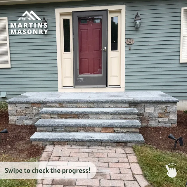 A front entrance upgrade that completely changed the look of this home.

We rebuilt the steps using Salt & Pepper granite and finished the structure with Colonial Tan Ashlar stone veneer, creating a clean, natural look that complements the home beautifully.

A solid entrance, quality materials, and craftsmanship built to last.

#MartinsMasonry #StoneVeneer #Masonry