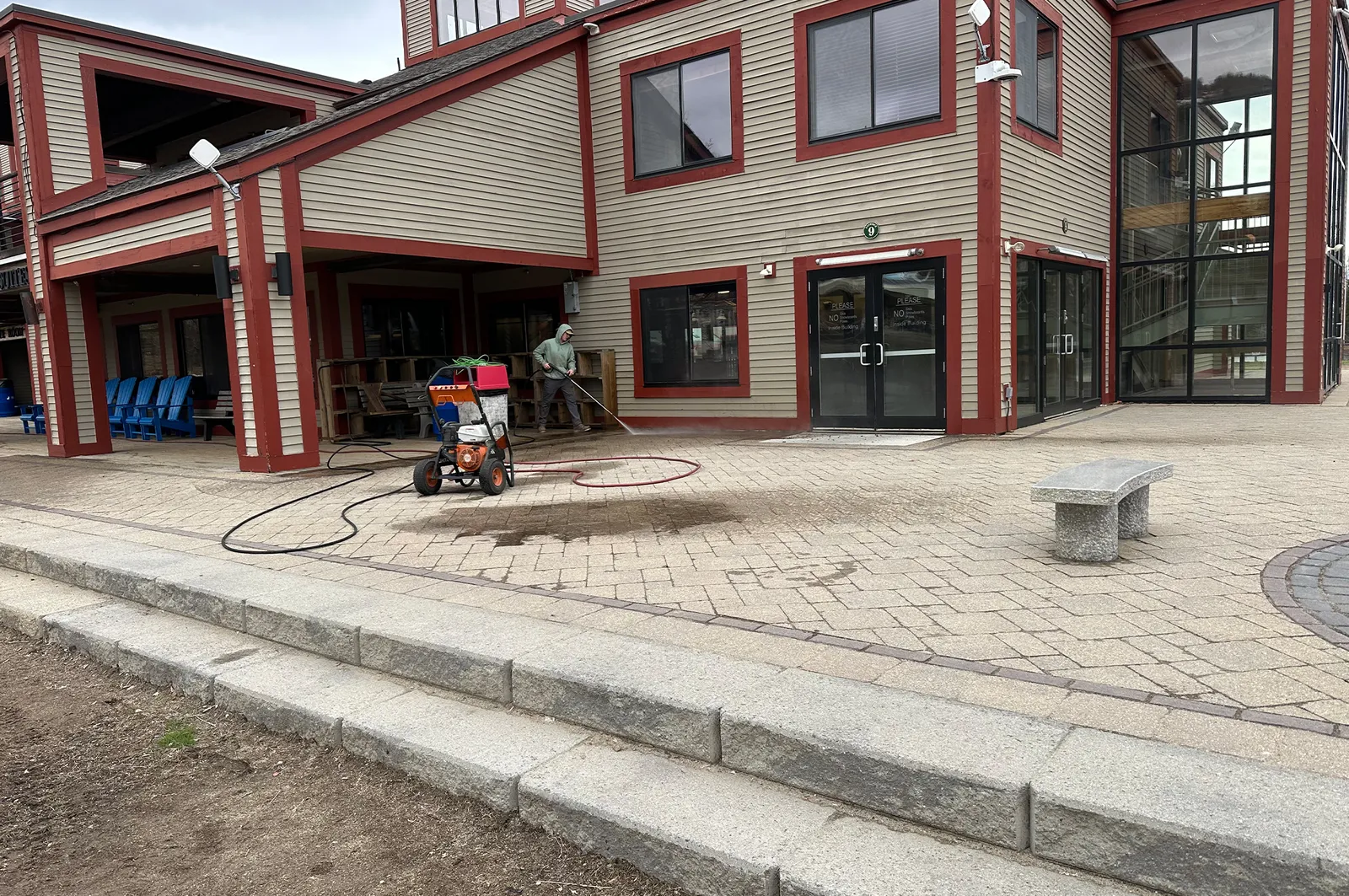 stone front patio garden