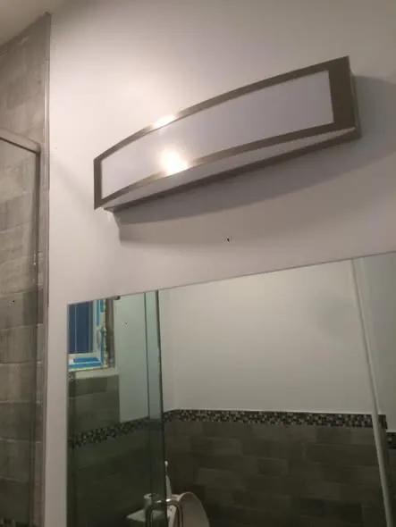 Vanity light fixture installation