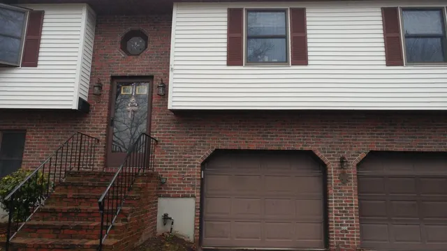 Exterior lighting job at a split-level home