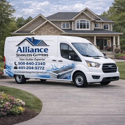 Alliance Seamless Gutters team at work.