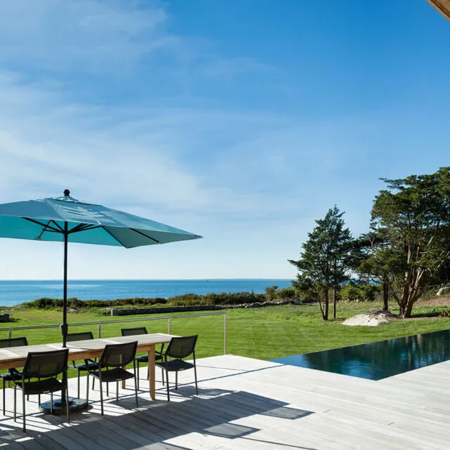 contemporary house desk with ocean view on Cape Cod