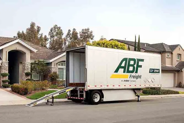 upack moving trailer delivered to residential neighborhood