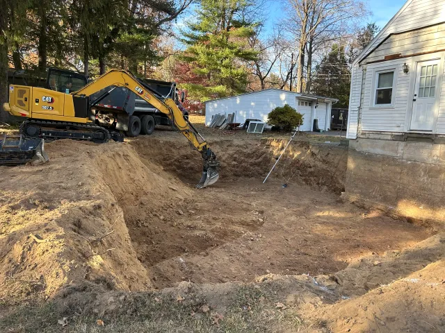 Residential addition excavation, West Springfield MA